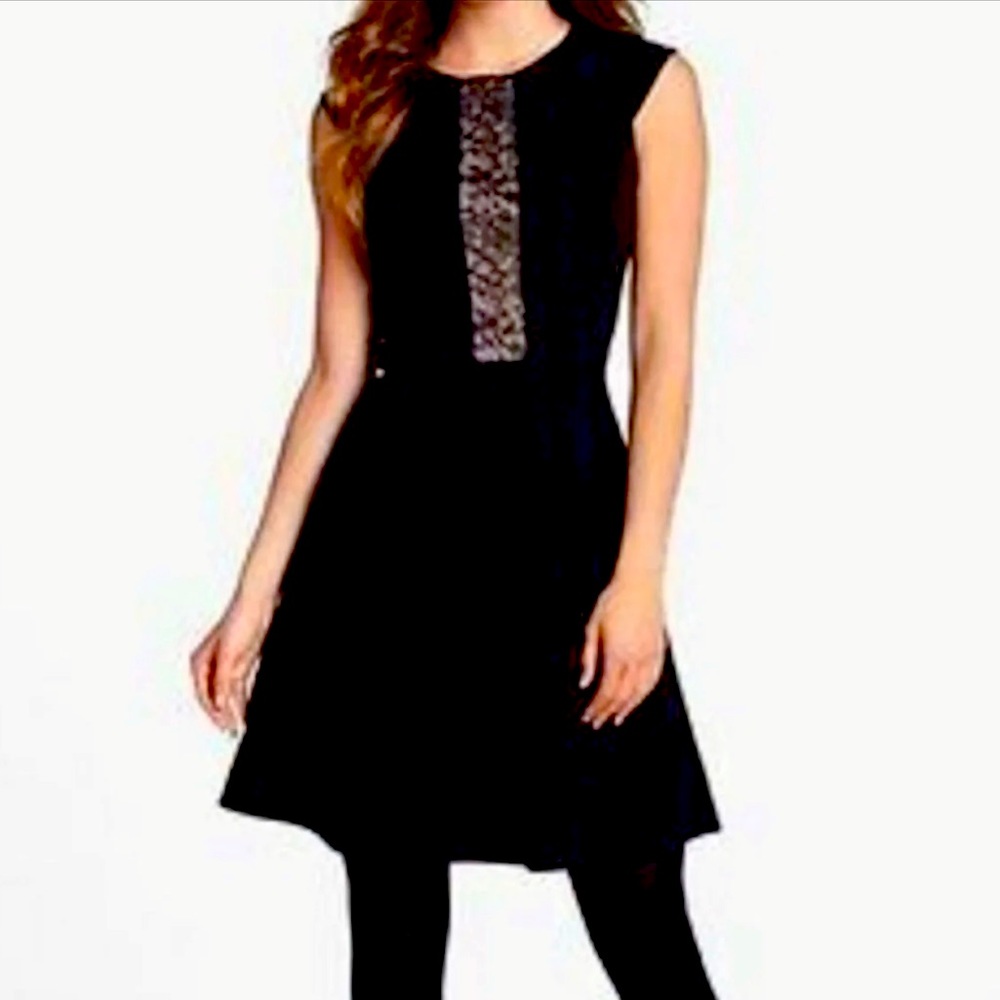 NEW Betsey Johnson black Nude lace Dress